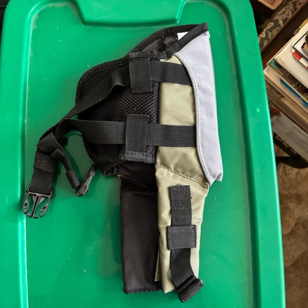 XS Viva Glory Olive Green & Gray Dog Life Jacket